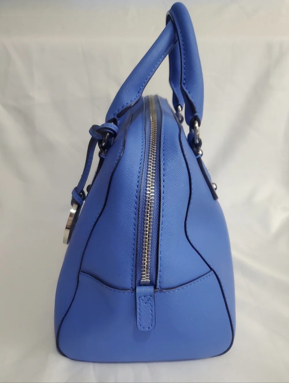 Michael Kors Small Saffiano Leather Satchel in Bright Blue - Picture 3 of 10